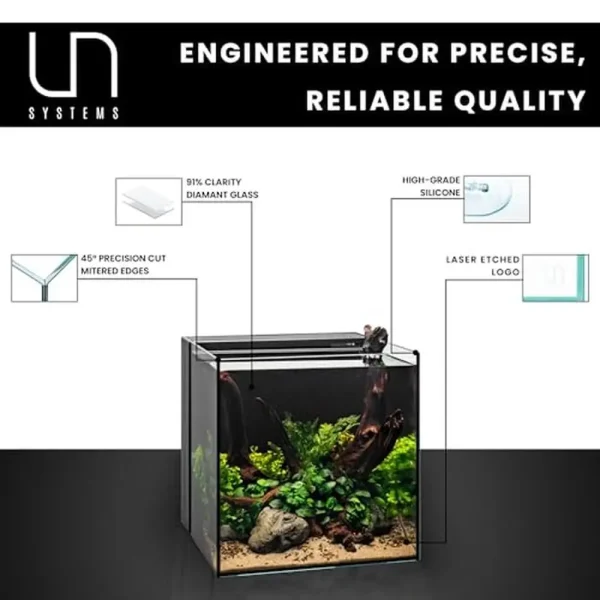 21 Gallon Rimless Aquarium with Triple-Chamber Filtration for Freshwater & Saltwater