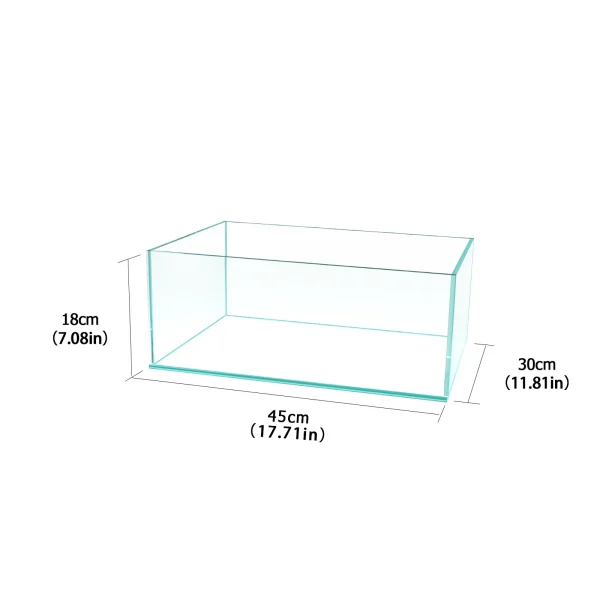 6.4gal Rimless Low Iron Ultra-White Glass Aquarium