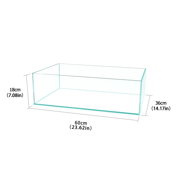 9gal Rimless Low Iron Ultra-White Glass Aquarium